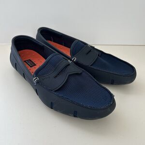 Swims Mens Navy Blue Penny Loafers Water Boat Size 10 Washable Shoes Comfort